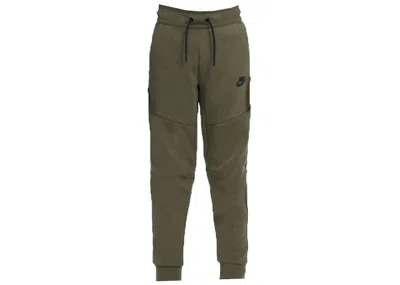 Pre-owned Nike Boys Tech Fleece Joggers In Rough Green/black