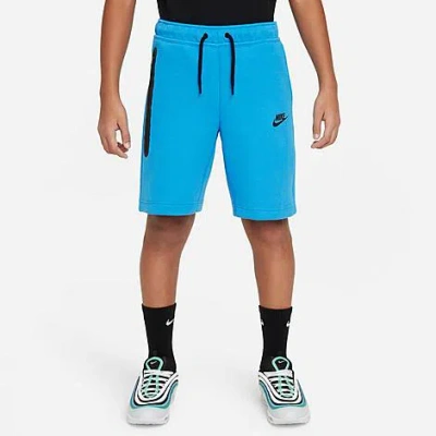 Nike Boys' Tech Fleece Shorts In Light Photo Blue/black/black
