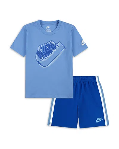 Nike Boys' Tee & Tricot Shorts Set - Little Kid In Blue