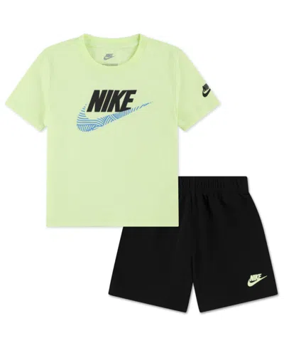 Nike Babies' Boys' Toddler 2t-4t In The Zone Printed Crewneck T-shirt And Relaxed Shorts, 2-piece Set In Multi