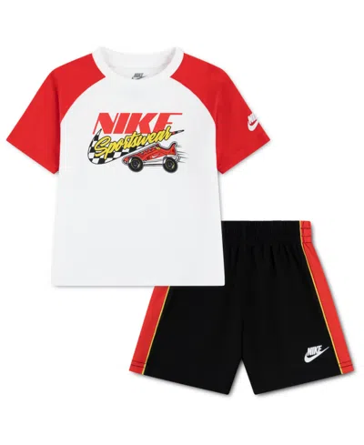 Nike Babies' Boys' Toddler 2t-4t Victory Lap Crewneck T-shirt And Shorts, 2-piece Set In Multi