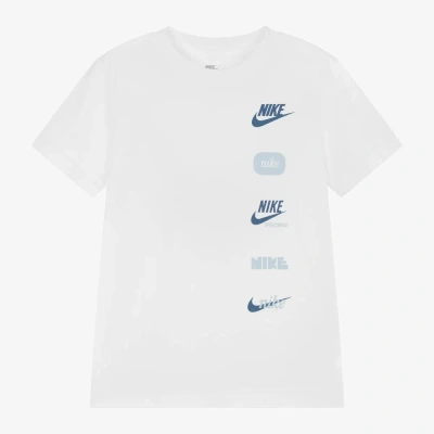 Nike Kids' Boys White Multi Logo T-shirt