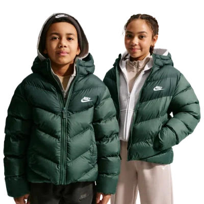 Nike Kids' Boysadpcolorblockpufferjacket-boys'gradeschoolcamogreen/white/blackspruce In Green