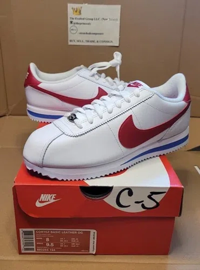 Pre-owned Nike Brand  Cortez Basic Og Forrest Gump Size 8 882254 164 In White