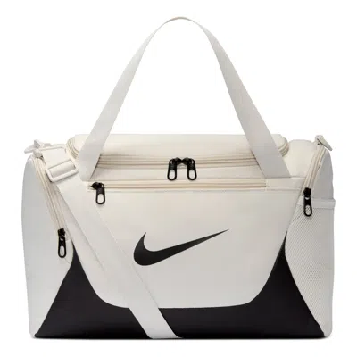 Nike Brasilia 24l Training Canvas Bag 'light Bone Black' In White