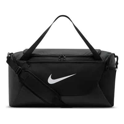 Nike Brasilia 40l Small Duffel Bag 'black White' In Black/white