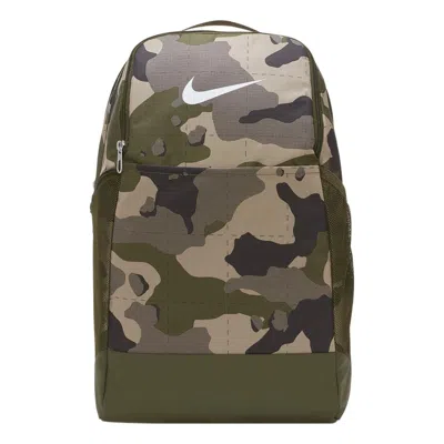 Nike Brasilia 9.0 All Over Print Backpack 'camo Green' In Multi