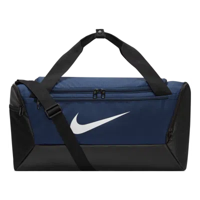 Nike Brasilia 9.5 Training Duffel Bag Small 'midnight Navy Black White' In Blue