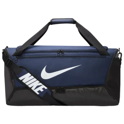 Nike Brasilia M 9.5 Duffel In Midnight Navy/black/white