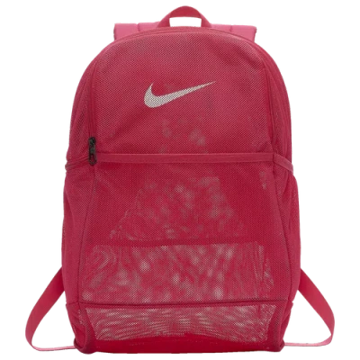 Nike Brasilia Mesh Backpack In Rush Pink