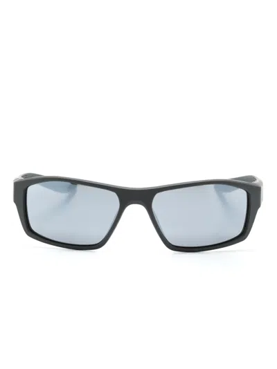Nike Brazel Fuel Rectangle-frame Sunglasses In Black