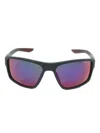 Nike Adrenaline 64mm Rectangular Sunglasses In Black