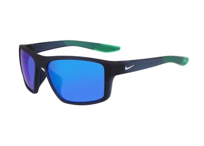 Pre-owned Nike Brazen Fury Sunglasses60) In Matte Midnight Navy Blue/turquoise Mirror (dc3292/410