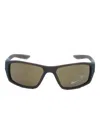 Nike Brazen Shadow Rectangle-frame Sunglasses In Green