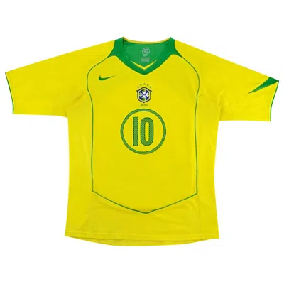 Pre-owned Nike Brazil 2004 T90 Reissue Jersey Ronaldinho 10 'opti Yellow/apple Green' | Men's Size M