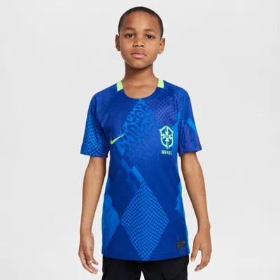 Nike Brazil 2025 Stadium Away (women's Team) Big Kids'  Dri-fit Soccer Replica Jersey In Blue