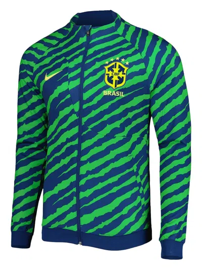 Nike Men's Brasil Academy Pro Full-zip Knit Soccer Jacket In Blue
