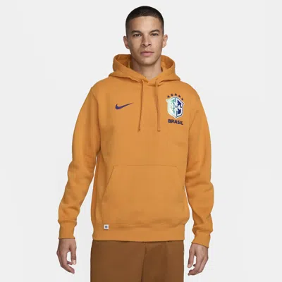 Nike Brazil Club  Men's Soccer Pullover Hoodie In Orange