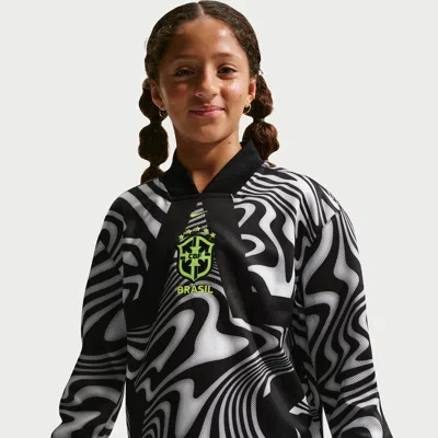 Nike Brazil Goalkeeper Big Kids'  Dri-fit Soccer Jersey In Black