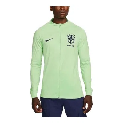 Nike Brazil Strike Dri-fit Knit Soccer Track Jacket 'green'