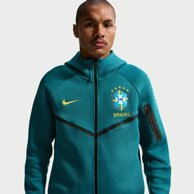 Nike Brazil Tech Fleece Windrunner  Men's Soccer Full-zip Hoodie In Green