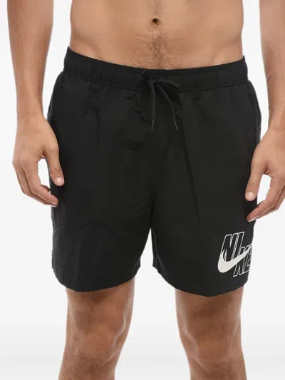 Nike Breaker Logo-print Elasticated Swim Trunks In Black