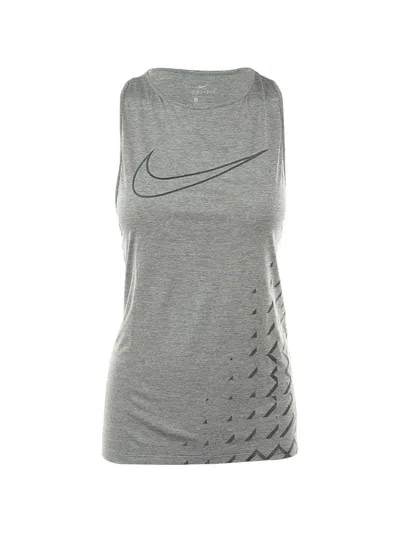 Nike Breathe Logo-print Tank Top In Gray