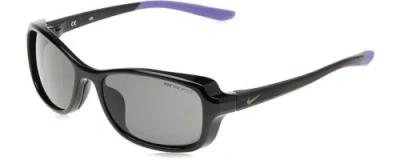 Pre-owned Nike Breeze-ct8031-010 Womens Oval Designer Sunglasses In Black Purple/grey 57mm