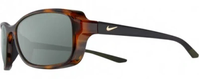 Pre-owned Nike Breeze-ct8031-220 Women Polarized Sunglasses Brown Tortoise Grey 57mm 4 Opt In Smoke Grey Polar