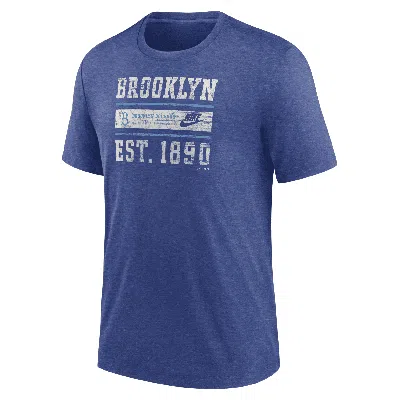 Nike Brooklyn Dodgers Cooperstown Local Stack  Men's Mlb T-shirt In Blue