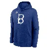 Nike Royal Brooklyn Dodgers Cooperstown Collection Logo Club Pullover Hoodie In Blue