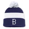 Nike Brooklyn Dodgers Cooperstown Peak  Men's Mlb Cuffed Pom Beanie In Blue
