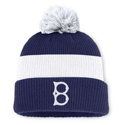 Nike Brooklyn Dodgers Cooperstown Peak  Men's Mlb Cuffed Pom Beanie In Blue