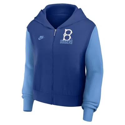 Nike Brooklyn Dodgers Cooperstown  Women's Mlb Full-zip Hoodie In Blue