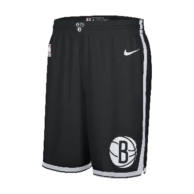 Nike Brooklyn Nets 2024/25 Swingman Icon Edition  Men's Dri-fit Nba Replica Shorts In Black