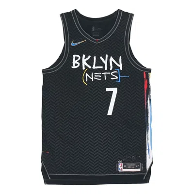 Nike Brooklyn Nets City Edition Basketball Sports Jersey Vest Au Player Edition Durant 7 Black In Blue
