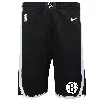 Nike Brooklyn Nets Icon Edition Big Kids'  Dri-fit Nba Swingman Shorts In Black