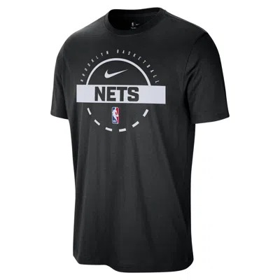 Nike Brooklyn Nets  Men's Nba Practice T-shirt In Black