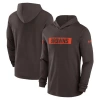 Nike Men's Brown Cleveland Browns Sideline Hoodie Performance Long Sleeve T-shirt In Brown