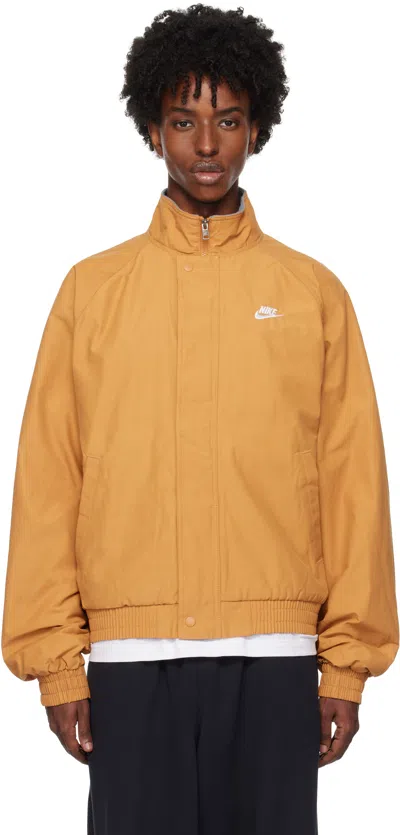 Nike Brown Club Futura Jacket In Flax/white