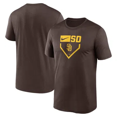 Nike Brown San Diego Padres Home Plate Icon Legend Performance T-shirt In Brown