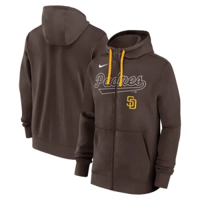 Nike Brown San Diego Padres Knockout Script Full-zip Hoodie