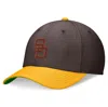 NIKE NIKE BROWN/GOLD SAN DIEGO PADRES COOPERSTOWN COLLECTION REWIND SWOOSHFLEX PERFORMANCE HAT
