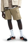 Nike Brushed Fleece Cargo Shorts In Green