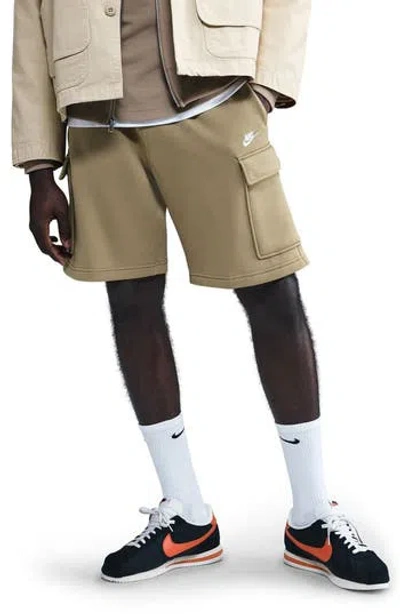 Nike Brushed Fleece Cargo Shorts In Green