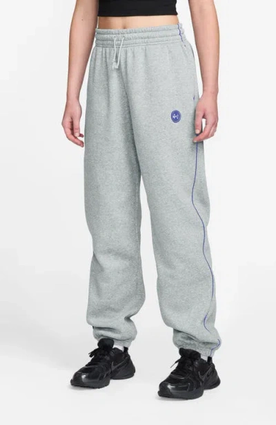 Nike Brushed Fleece Wide Leg Sweatpants In Blue