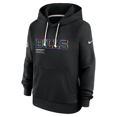 Nike Buffalo Bills Crucial Catch  Women's Dri-fit Nfl Pullover Hoodie In Black