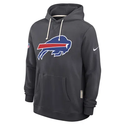 Nike Anthracite Buffalo Bills Sideline Standard Issue Initial Home Dri-fit Hoodie In Blue