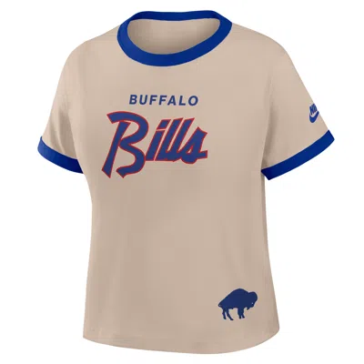 Nike Buffalo Bills Rewind Ringer Mod  Women's Nfl Cropped T-shirt In Brown