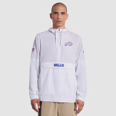 Nike Buffalo Bills Rivalries Collection Sideline Anorak  Men's Nfl 1/2-zip Hooded Jacket In White